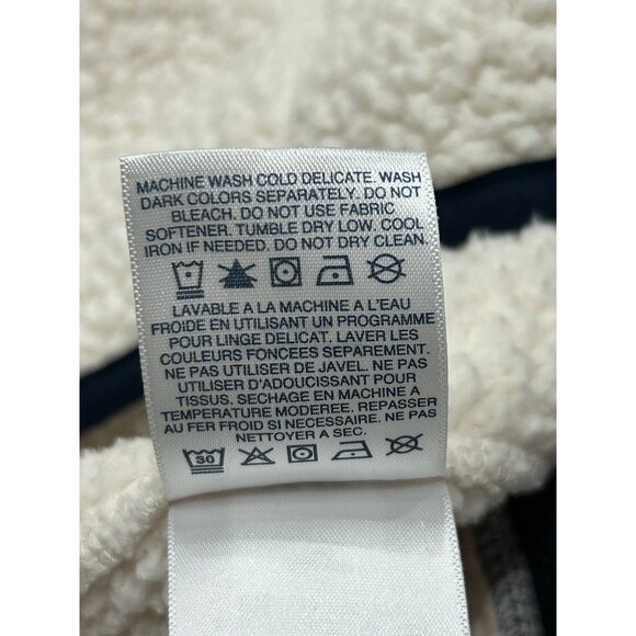 Lands End Full Zip Cozy Sherpa Fleece Jacket Cream Sz Medium Petite Outerwear - Picture 11 of 13